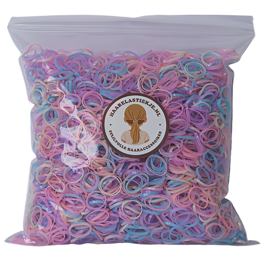 Hisa Volumepack Mini Haarelastiekjes Pastel - 5000 stuks