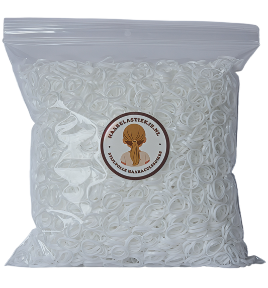 Hisa Volumepack Mini Haarelastiekjes Wit - 5000 stuks