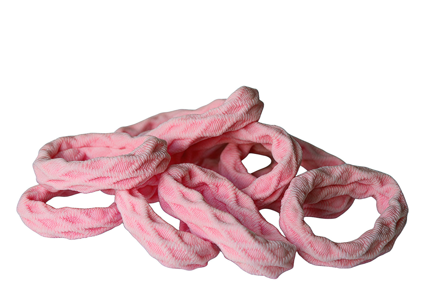 Hisa Haarelastiek Stof - 10-Pack Roze